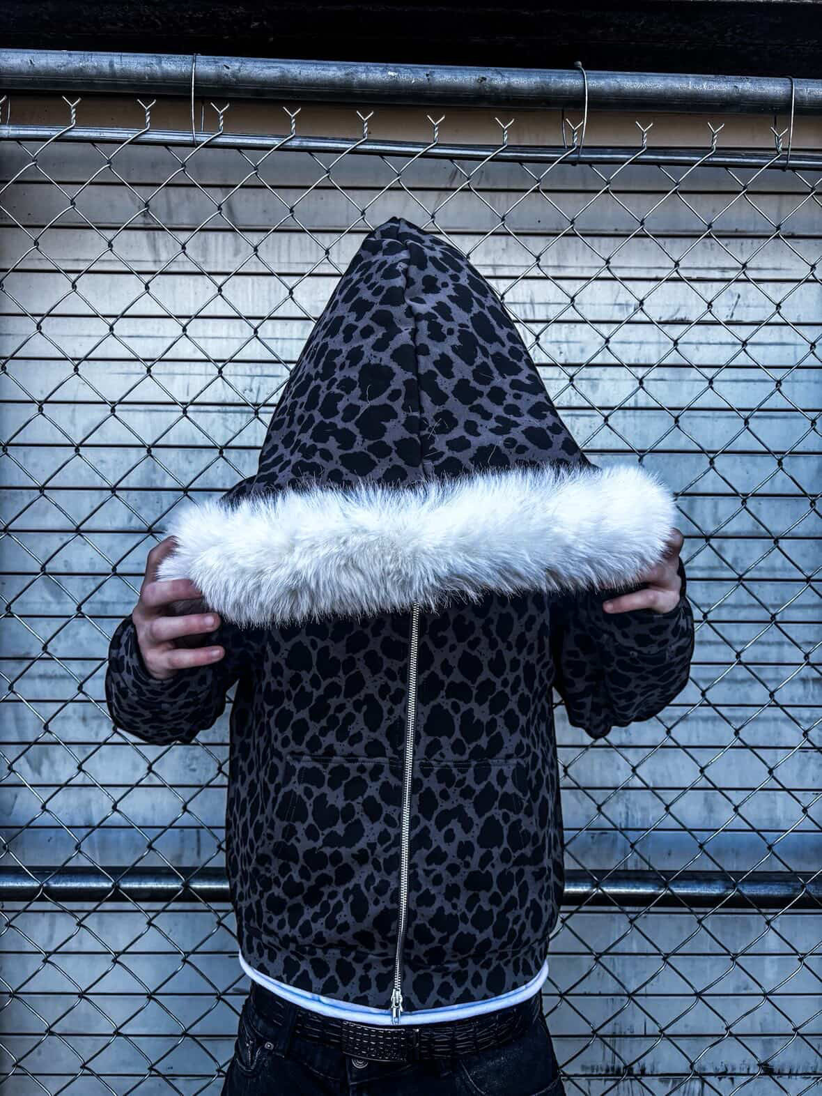 Leopard print Fur hoodie