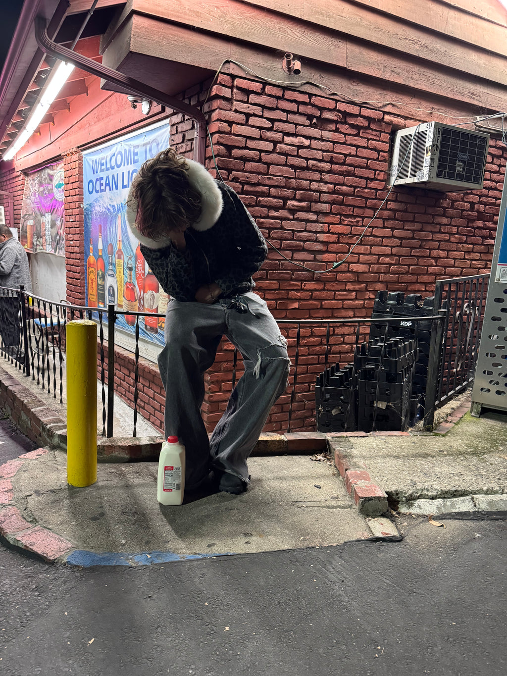 Leopard print Fur hoodie