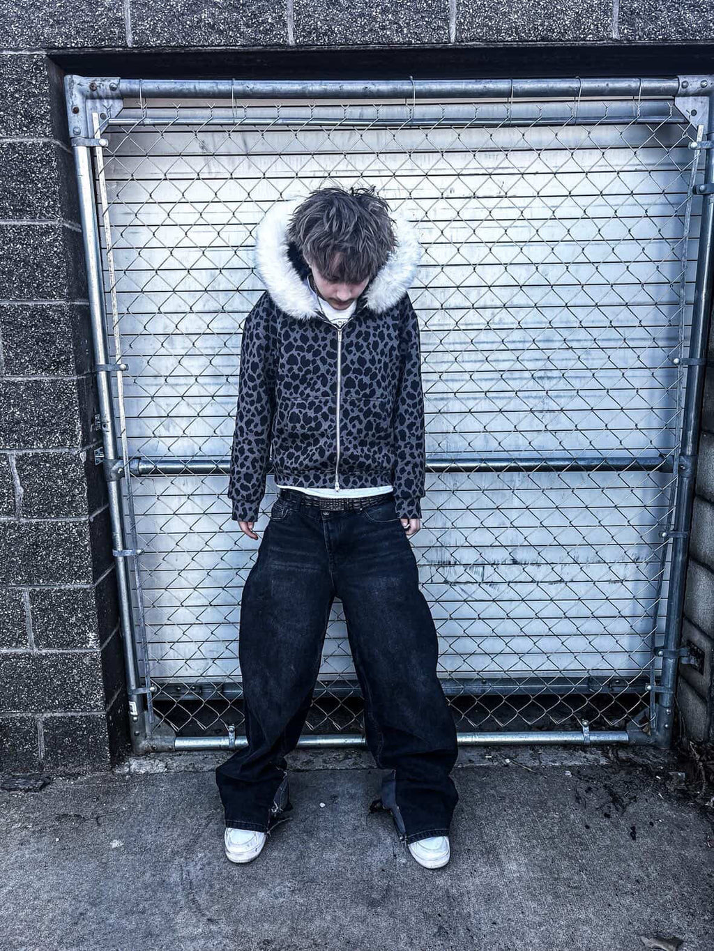 Leopard print Fur hoodie