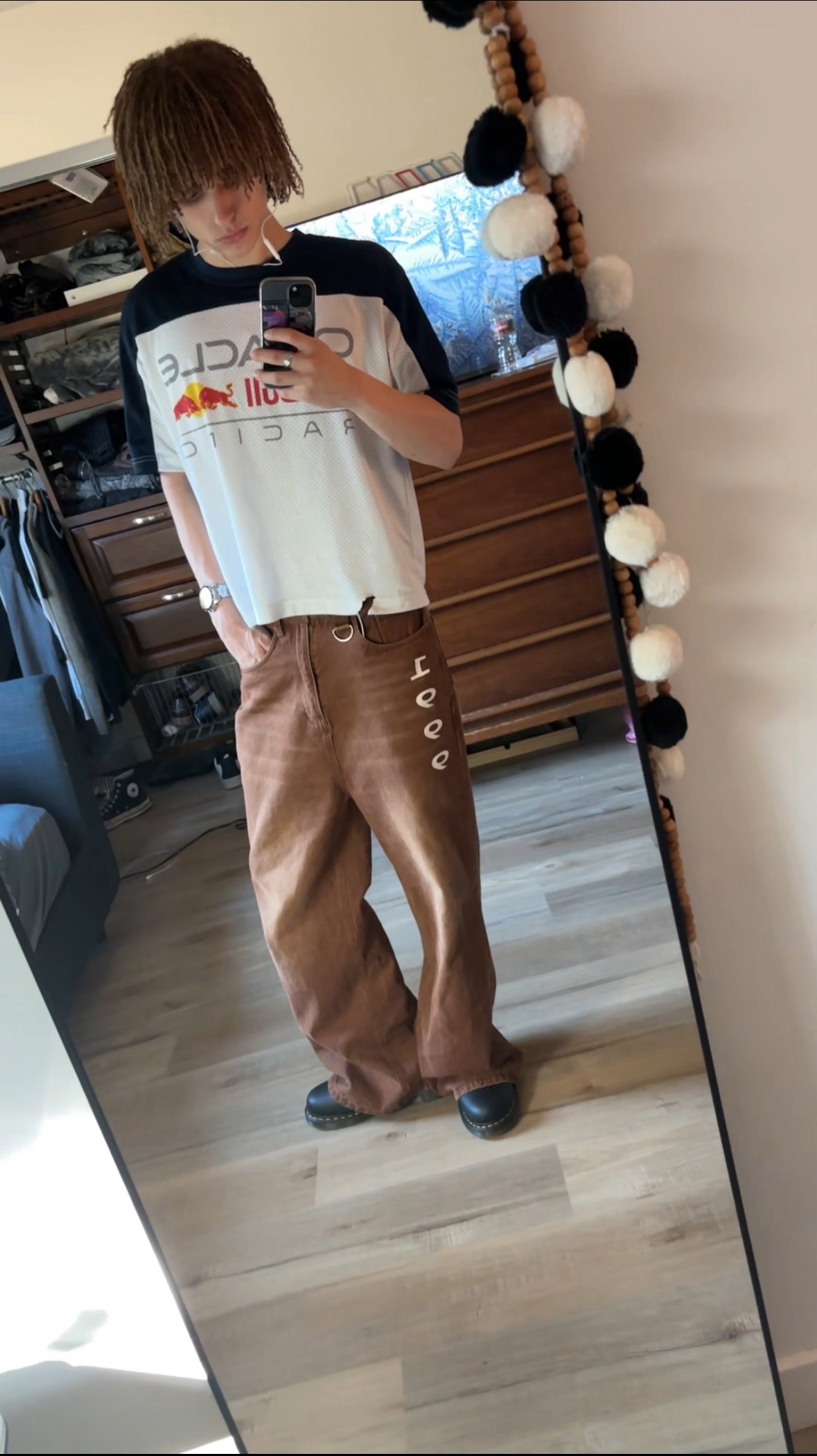 1999 brown baggy flared pants