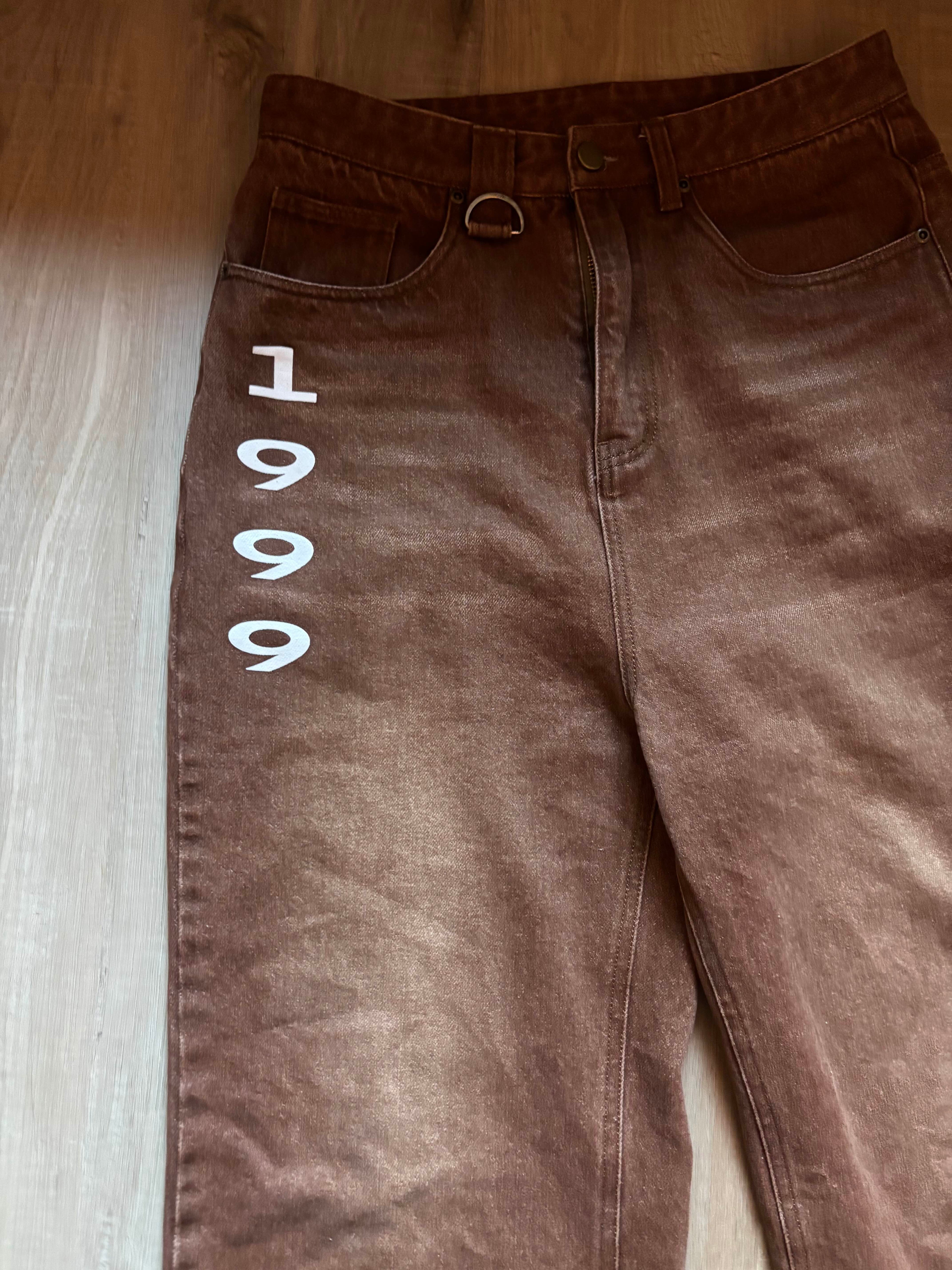 1999 brown baggy flared pants
