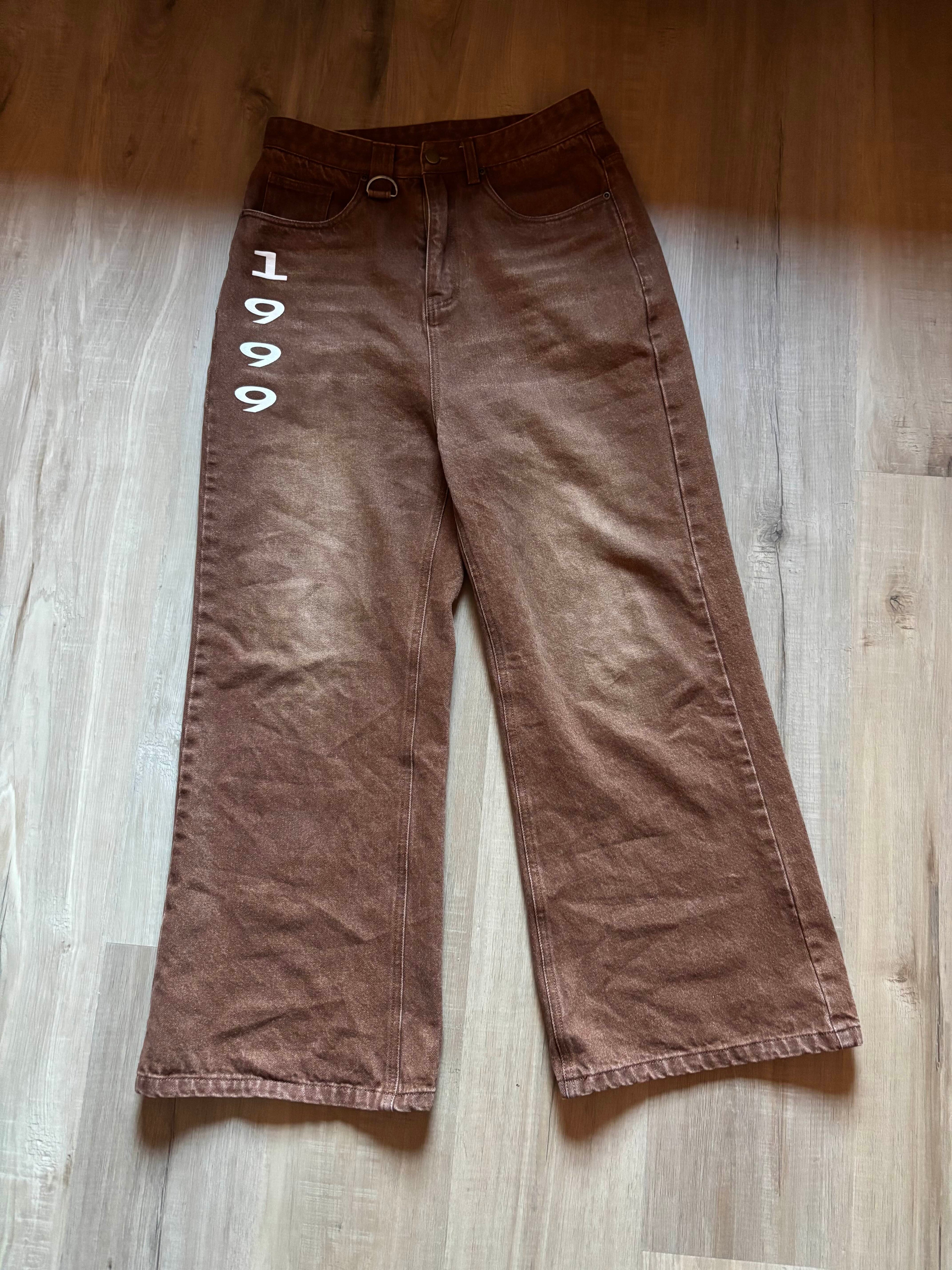 1999 brown baggy flared pants